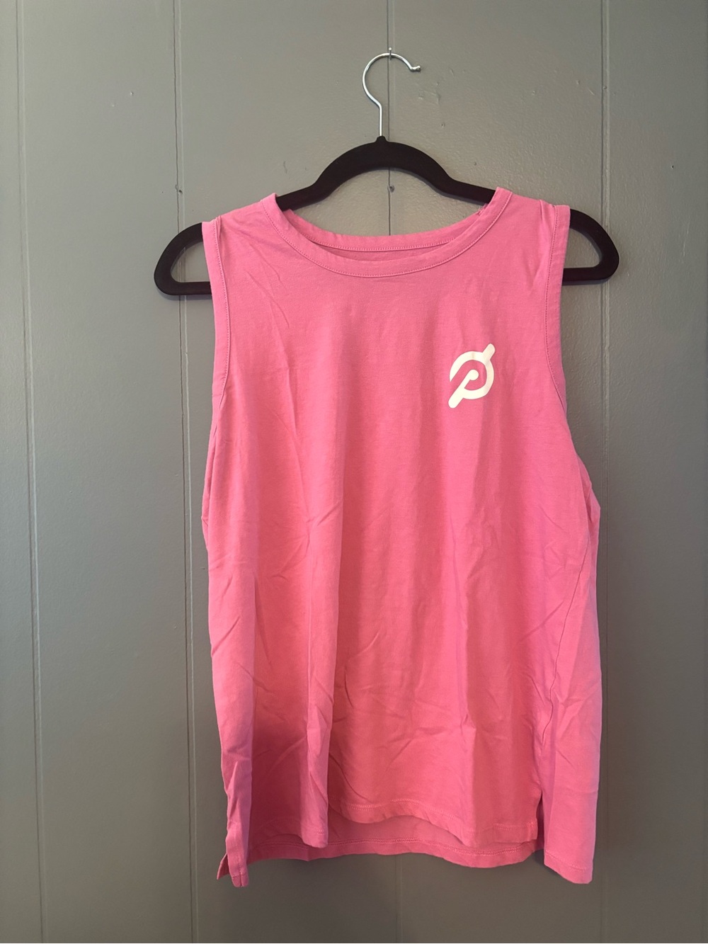 Peloton Pink Muscle Tank with White Logo